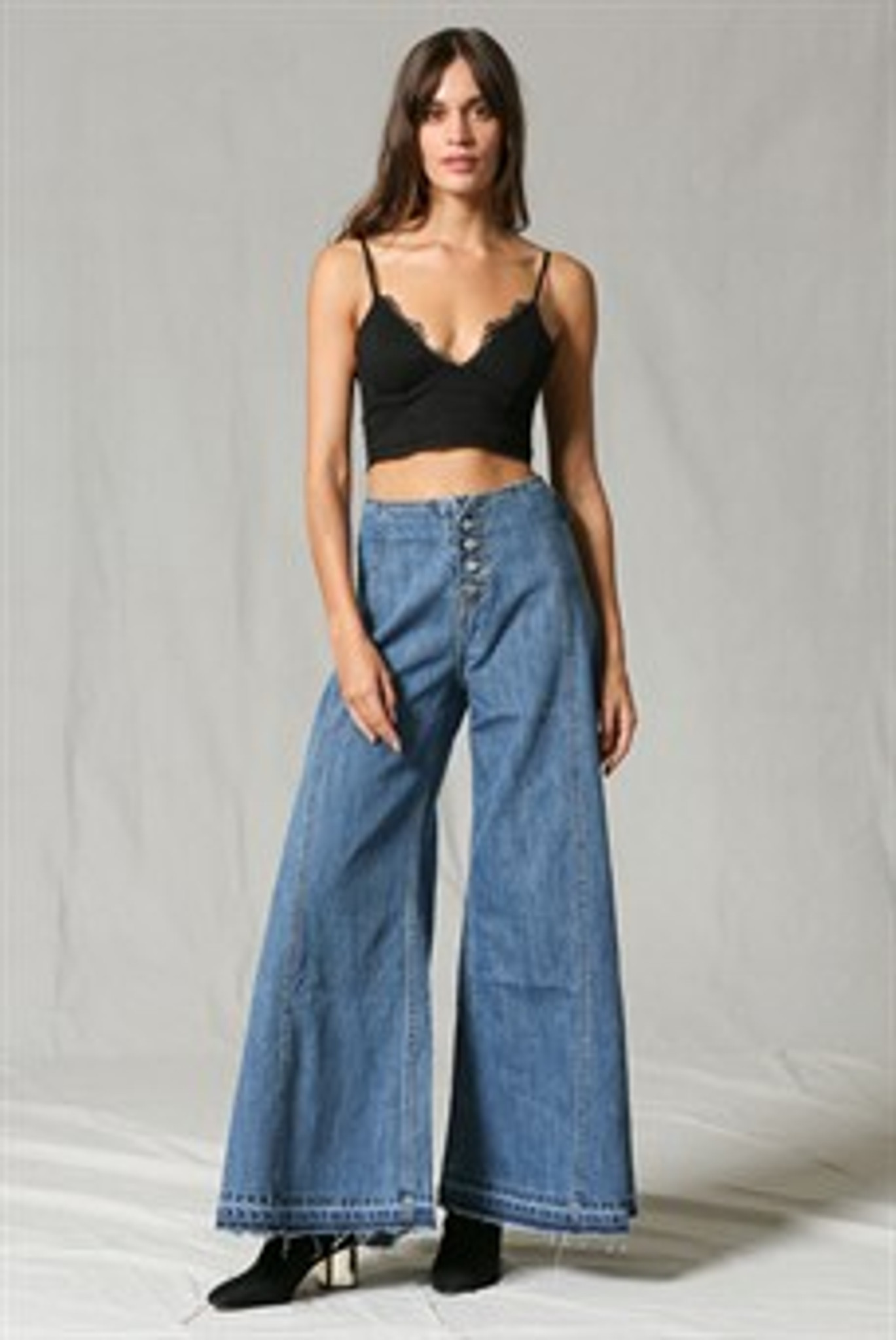 Stylish Wide Leg Denim Pants for Fall